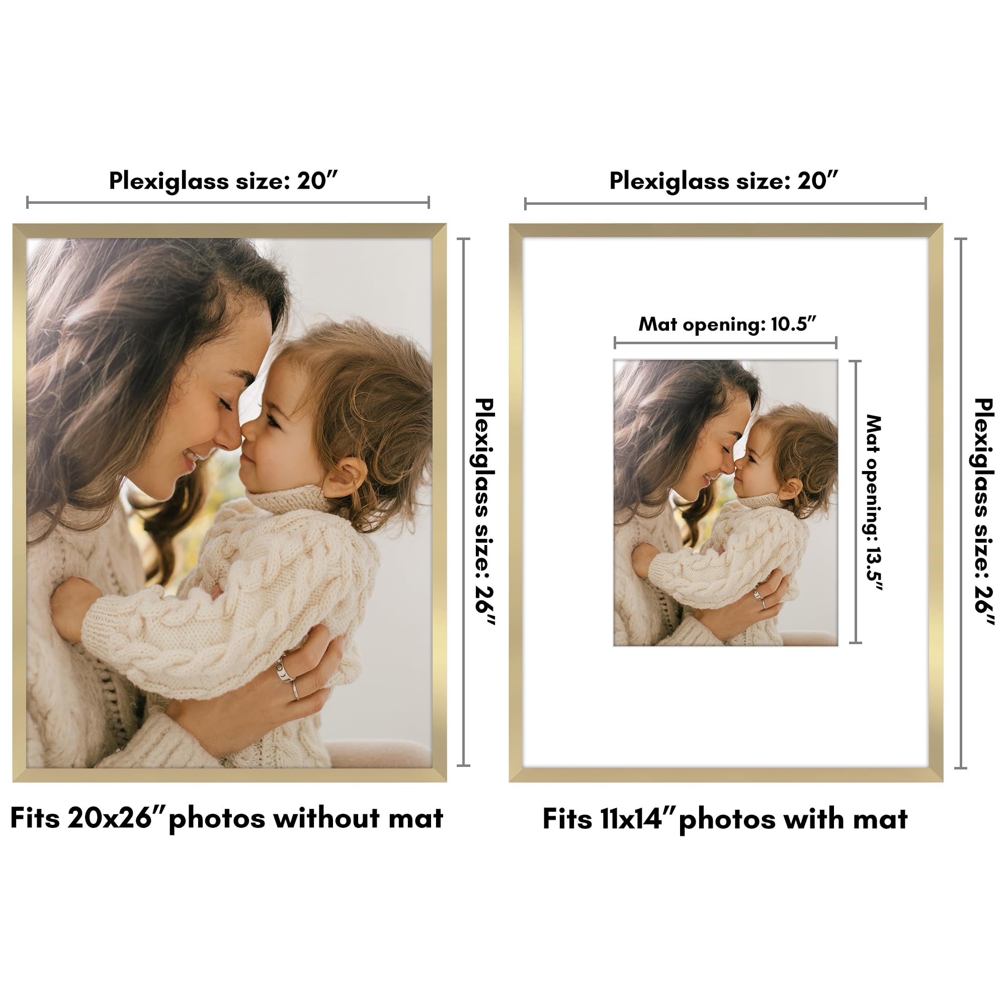 Amazon.co.jp: Americanflat 20x26 フォトフレーム ゴールド - 11x14